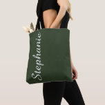 Tote Bag CHOISISSEZ VOTRE COULEUR ou votre vert, nom Jumbo,<br><div class="desc">Ce sac fourre-tout personnalisé, vert et blanc chasseur à la mode, vous propose un choix de couleur arrière - plan et de nom dans la typographie moderne jumbo. Le nom n'est que d'un côté dans la vie privée du coque est désiré. Un cadeau élégant pour les membres de votre fête...</div>