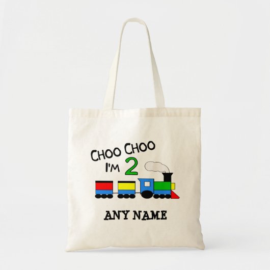 Tote Bag Choo Choo j'ai 2 ans ! Avec le TRAIN (Devant)