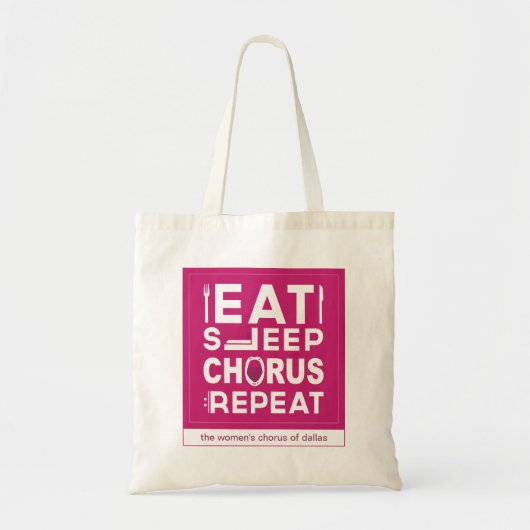 Tote Bag Chorus de sommeil rose Répéter le bloc (Devant)