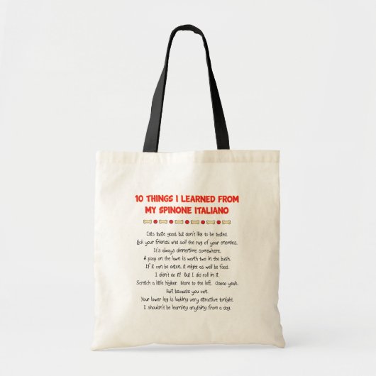 Tote Bag Choses drôles I appris de mon Spinone Italiano (Devant)