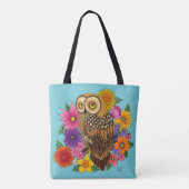 Tote Bag Chouette à fleurs (Dos)