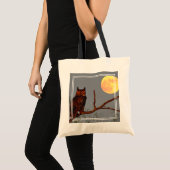 Tote Bag Chouette à grande corne | PLEINE LUNE (Devant (produit))