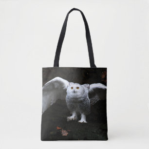 Tote Bag Chouette à neige avec ailes ouvertes stcn
