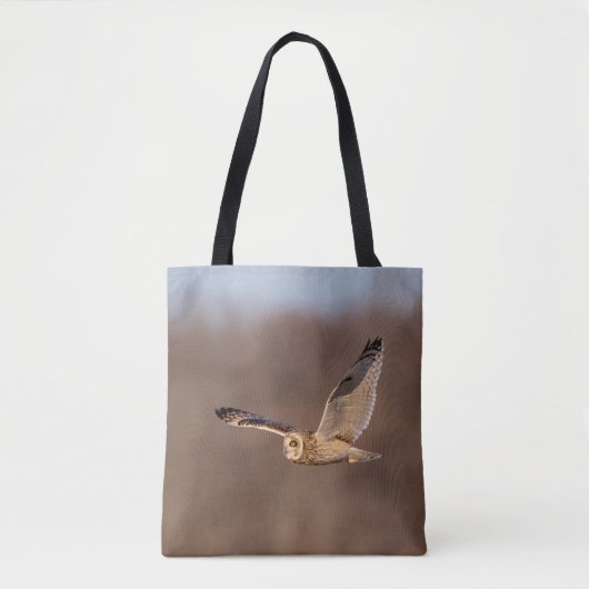 Tote Bag Chouette à oreilles courtes en vol (Devant)