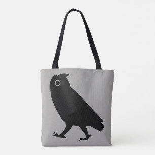 Tote Bag Chouette à pied   Funky Cool Faune Noire et Gris