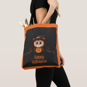 Tote Bag Chouette/Automne/Automne/Halloween/citrouille