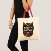 Tote Bag Chouette aztèque colorée (Devant (produit))