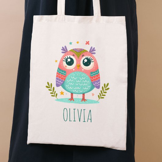 Tote Bag Chouette Bébé de couleur mignonne