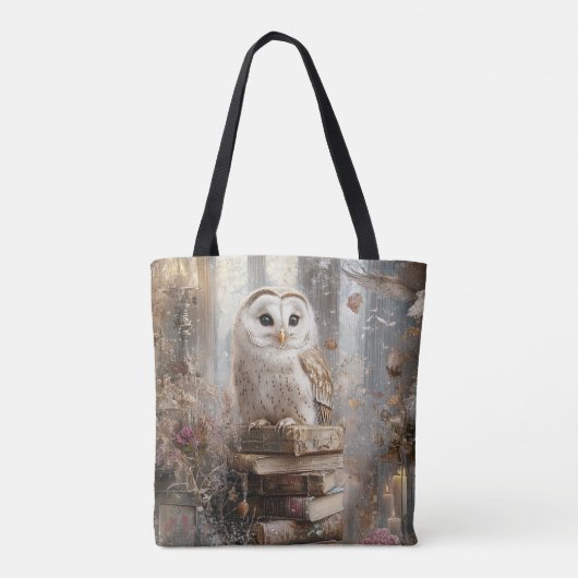 Tote Bag Chouette blanche lunaire Cadre naturel harmonieux (Dos)