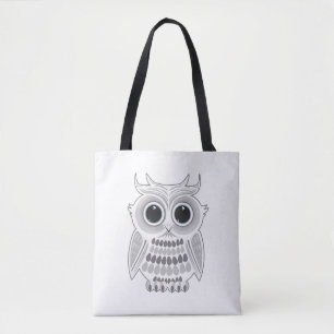Tote Bag Chouette blanche mignonne aux grands yeux Art de l