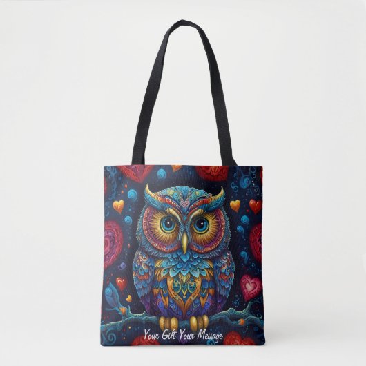 Tote Bag Chouette colorée (Devant)