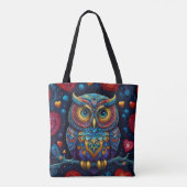 Tote Bag Chouette colorée (Dos)