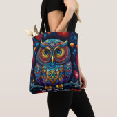Tote Bag Chouette colorée (De près)