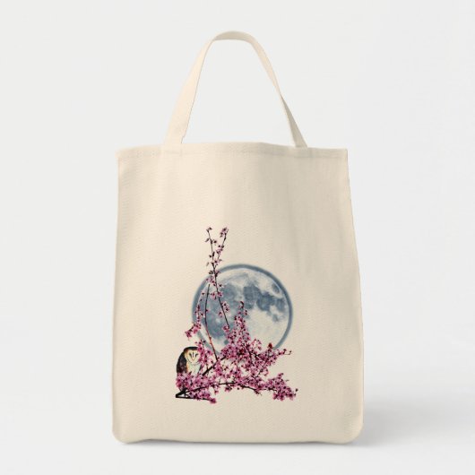 Tote Bag Chouette dans l'arbre du prune (Devant)
