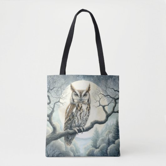 Tote Bag Chouette de crayon d'aquarelle (Devant)