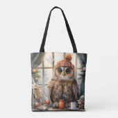 Tote Bag Chouette de Noël Cosy Chouette d'hiver Cosy (Dos)