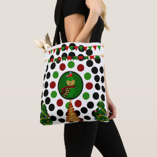 Tote Bag Chouette de Noël Pois funky