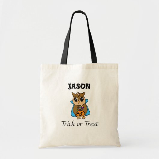 Tote Bag Chouette d'Halloween personnalisée (Devant)