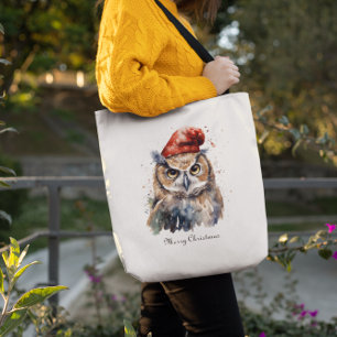 Tote Bag Chouette d'hiver enchantée, personnalisée