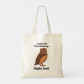 Tote Bag Chouette drôle de nuit de surpensée (Dos)