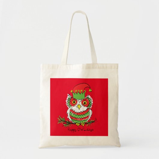 Tote Bag Chouette Drôle Noël Mignonne Vacances (Devant)