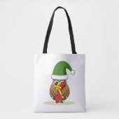 Tote Bag Chouette elfe de Noël avec présent (Devant)