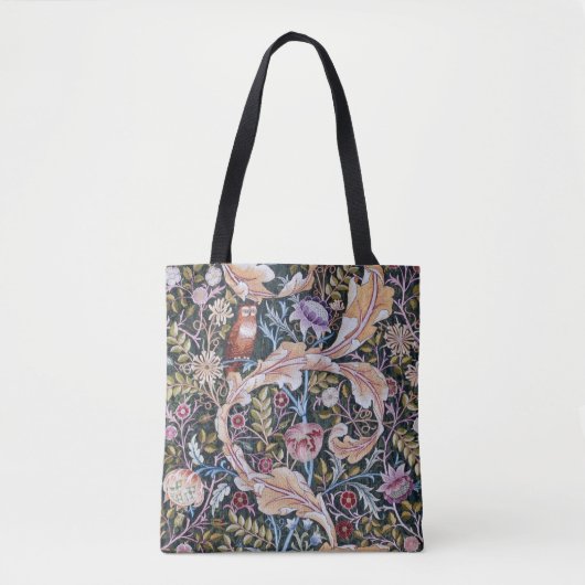 Tote Bag Chouette et fleurs, William Morris (Devant)