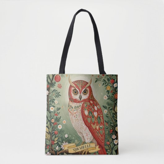 Tote Bag Chouette Festive Foliage Personnalisée (Devant)