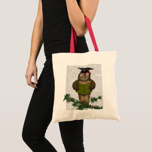 Tote Bag Chouette Lecture Sur Branche (Devant (produit))