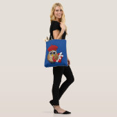 Tote Bag Chouette mignonne avec béret rouge et boîte cardia (Sur le modèle)