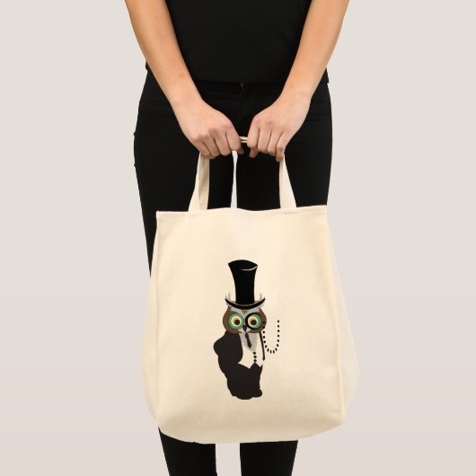 Tote Bag Chouette mignonne avec Monocle (Devant (produit))