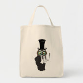 Tote Bag Chouette mignonne avec Monocle (Devant)