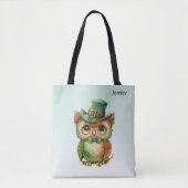 Tote Bag Chouette mignonne dans un chapeau vert (Devant)
