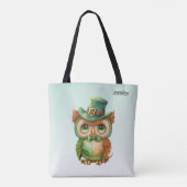 Tote Bag Chouette mignonne dans un chapeau vert (Dos)