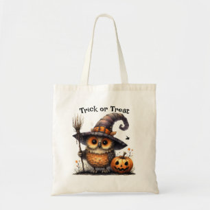Tote Bag Chouette mignonne dans une sorcière Casquette Hall