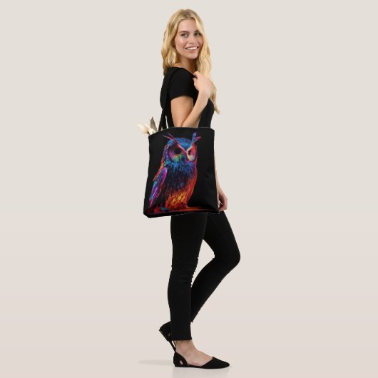 Tote Bag Chouette rayonnante (Sur le modèle)
