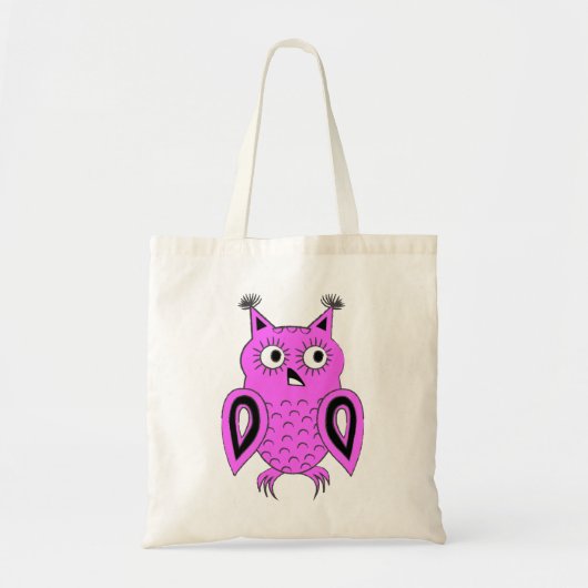 Tote Bag Chouette rose (Devant)