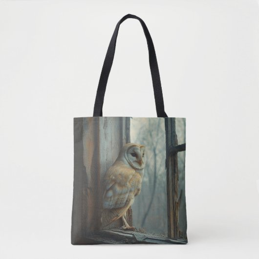 Tote Bag Chouette Rustique Dans L'Art Fenêtre (Devant)