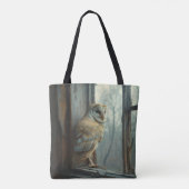 Tote Bag Chouette Rustique Dans L'Art Fenêtre (Dos)