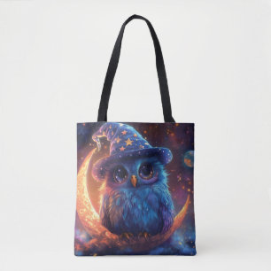 Tote Bag Chouette Sorcière Mignonne sur la Lune : Art Fanta