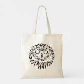 Tote Bag Chouette tribale noire et blanche (Dos)