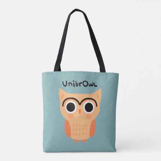 Tote Bag Chouette unibrow UnibrOwl | Chouette mignonne (Dos)