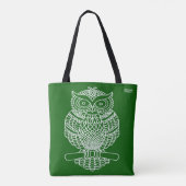 Tote Bag Chouette (vert foncé) - Fourre-tout (Dos)