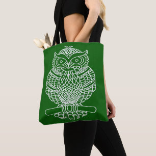 Tote Bag Chouette (vert foncé) - Fourre-tout