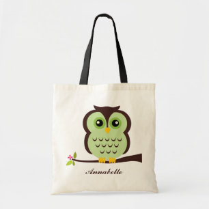 Tote Bag Chouette verte
