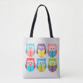 Tote Bag Chouettes à lire mignonnes (Devant)