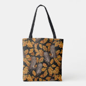 Tote Bag Chouettes d'automne sur noir (Dos)