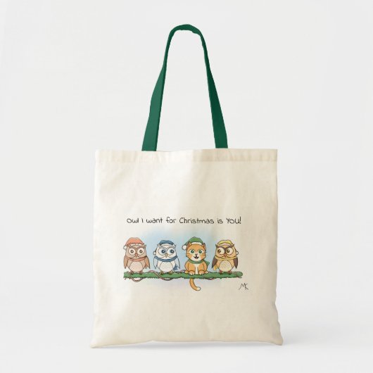 Tote Bag Chouettes de caricatures mignonnes et shopping de (Devant)