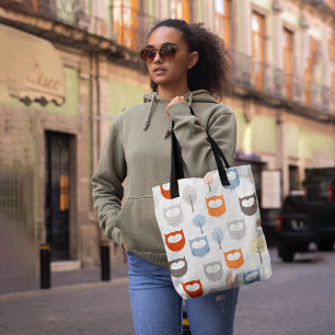 Tote Bag Chouettes et feuilles