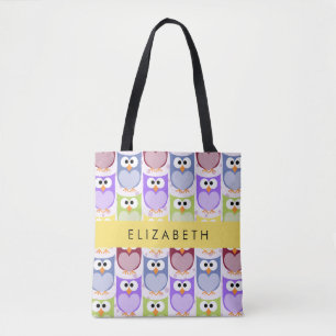 Tote Bag Chouettes mignonnes, Chouette Motif, Chouettes col